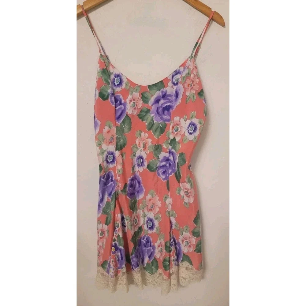 Vintage Victoria's Secret Gold Label Floral Satin‎ Sleep Shirt Nightgown Lot